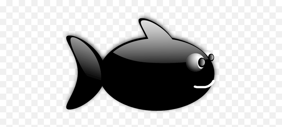 Glossy Black Fish Vector Illustration - Fish Animated Transparent Background Emoji,Jesus Fish Emoji