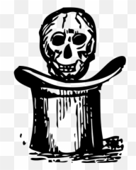 Ilustração Em Vetor De Um Crânio Bruto Pairando Sobre - Skeleton With A Hat Silhouette Vector Emoji