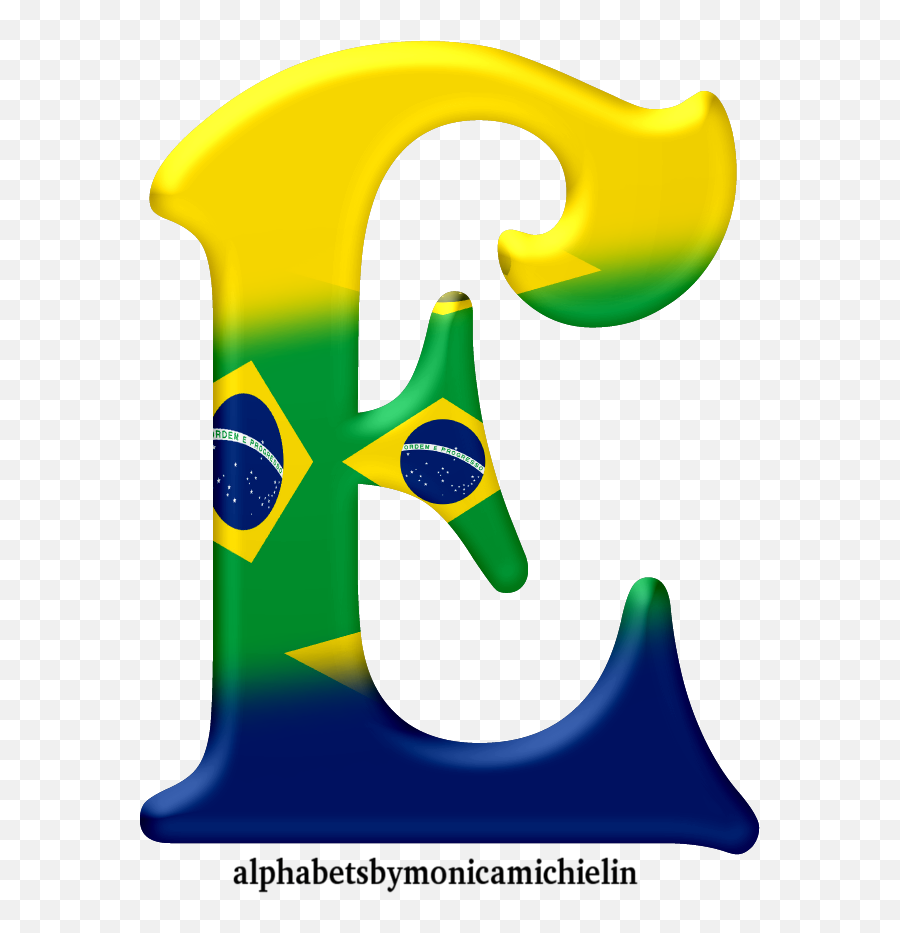 Alphabets By Monica Michielin 4 - Brazil Flag Alphabet Png Statue Of Liberty Emoji,Deus Vult Emoji