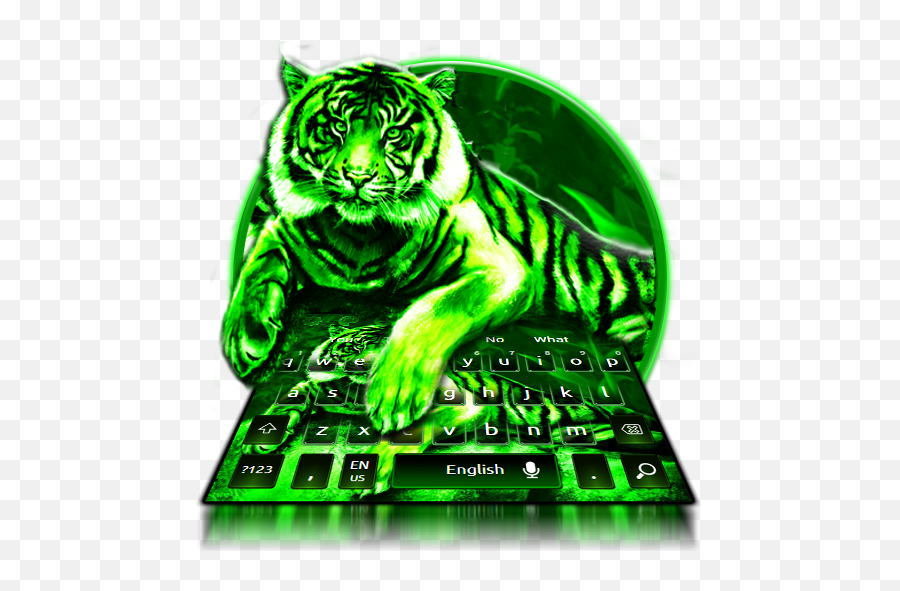 Amazoncom Neon Green Tiger Keyboard Theme Appstore For - Siberian Tiger Emoji,Clavier Emoji