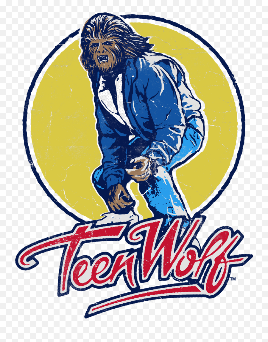 Long Sleeve T - Teen Wolf Surfing Emoji,Rockin Emoji