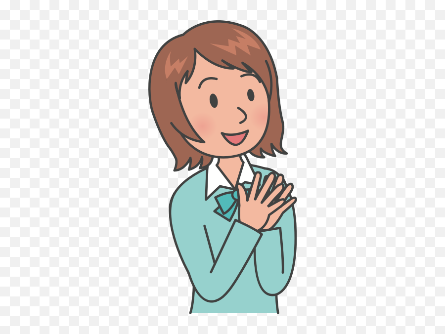 Female Pupil - Cartoon Emoji,Clapping Hands Emoticon