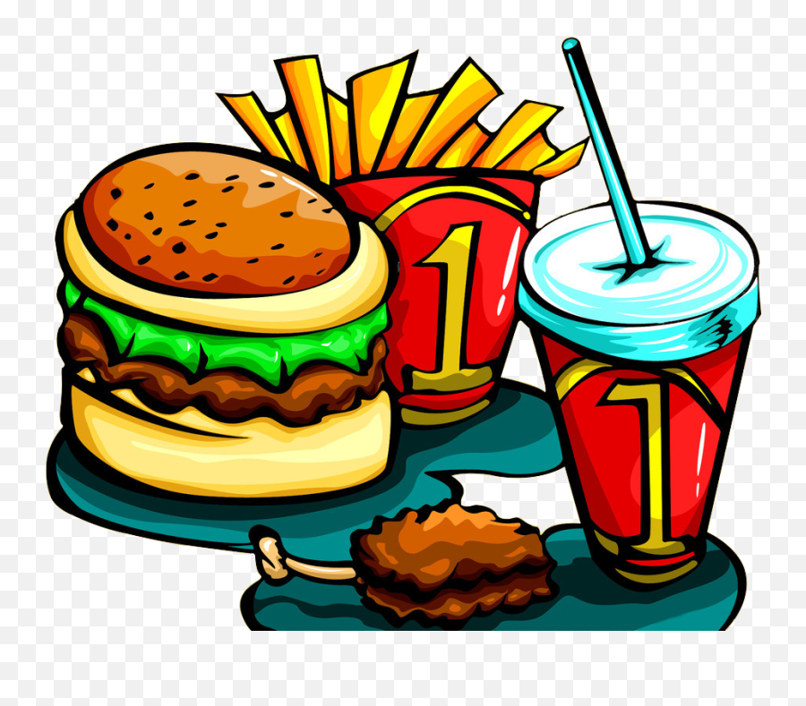 Cartoon Burger And Fries - Burger Png Cartoon Png Clipart Junk Food Cartoon Png Emoji,Google Cheeseburger Emoji