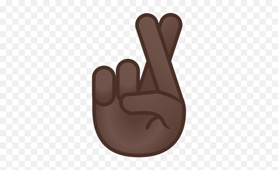 Crossed Fingers Emoji With Dark Skin - Fingers Crossed Emoji,Two Finger Emoji