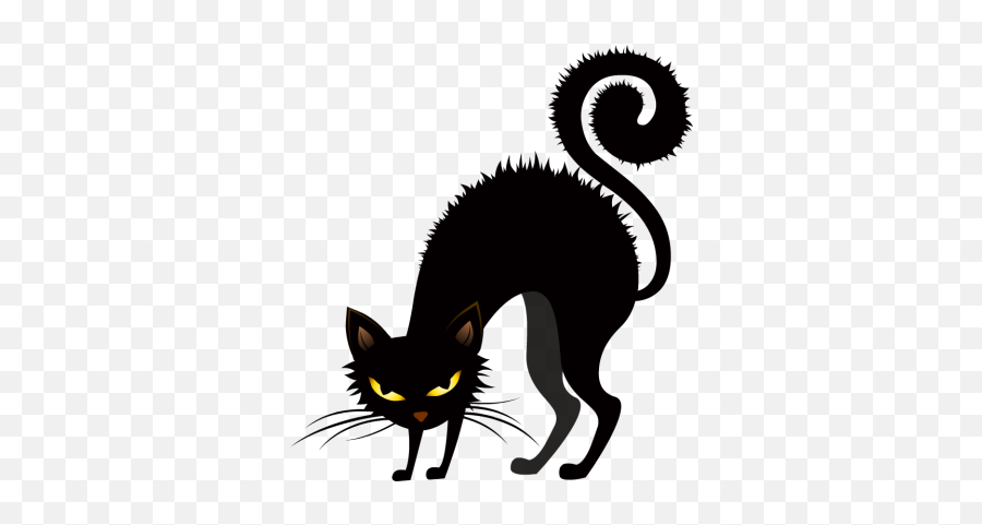 Scared Black Cat Clipart - Black Cat Halloween Clipart Emoji,Scared Cat Emoji