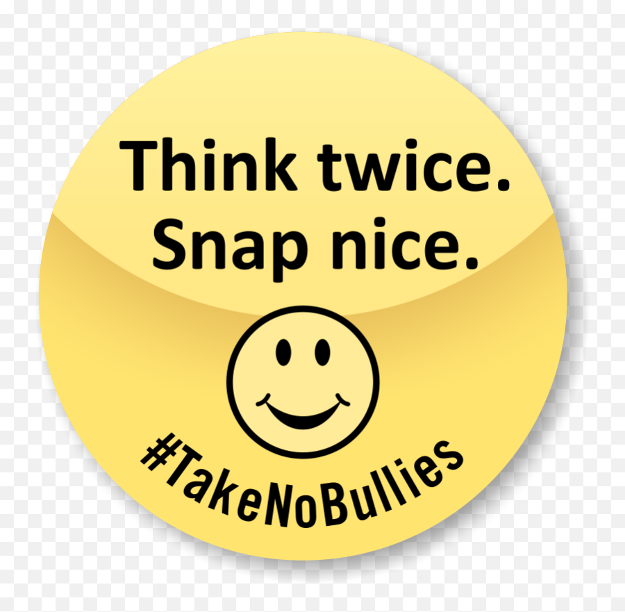 Think Twice Snap Nice Take No Bullies Stickers Pack Of 20 - Circle Emoji,Adult Emoticon