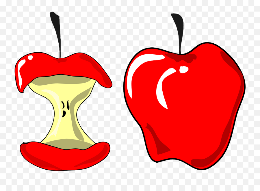 Eaten Apple Clipart - Clip Art Library Eaten Apple Clipart Emoji,Red Apple Emoji