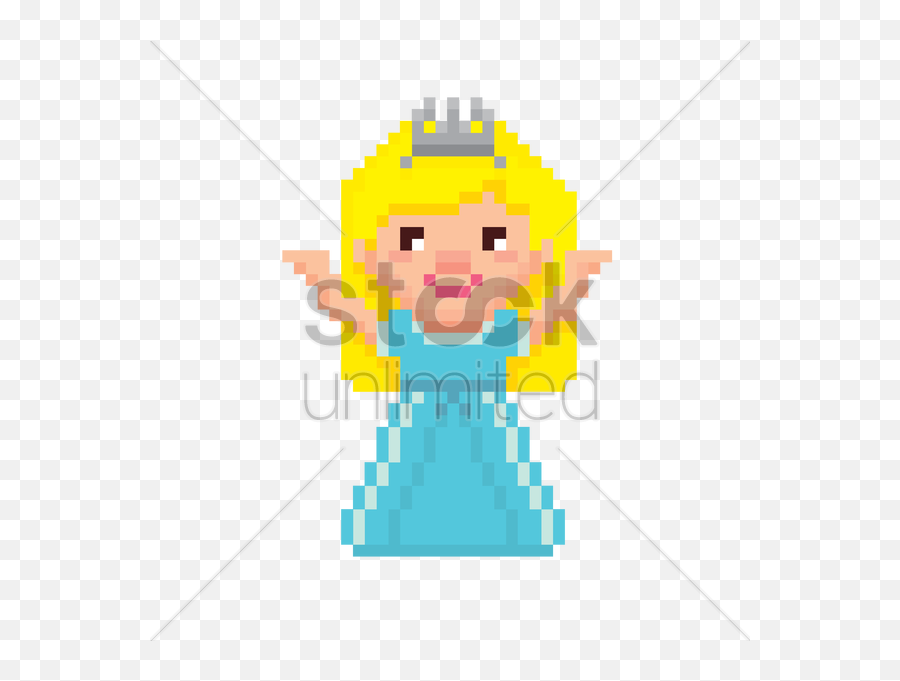Pixel Art Princess Vector Image - Cartoon Emoji,Princess Emoticon