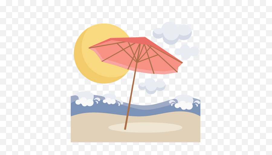 Beach Umbrella Scene Svg Scrapbook Cut - Beach Cute Clipart Emoji,Emoji Beach Scene