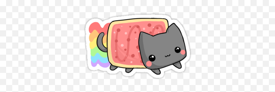 Poptart Cat Sticker - Drawing Pop Tart Cat Emoji,Nyan Cat Emoji