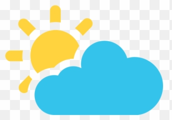 White Sun Behind Cloud With Rain Emoji For Facebook Email - Clipart