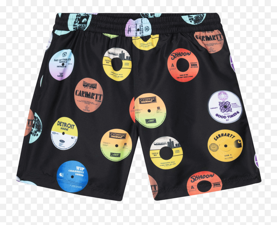Carhartt Wip Drift Trunks - Drift Swim Trunks Record Print Black Emoji,Underwear Emoticon