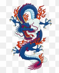Download Blue Chinese Material Japanese Dragon T - Shirt Dragon Vector Png Hd Emoji,Dragon Emoticon