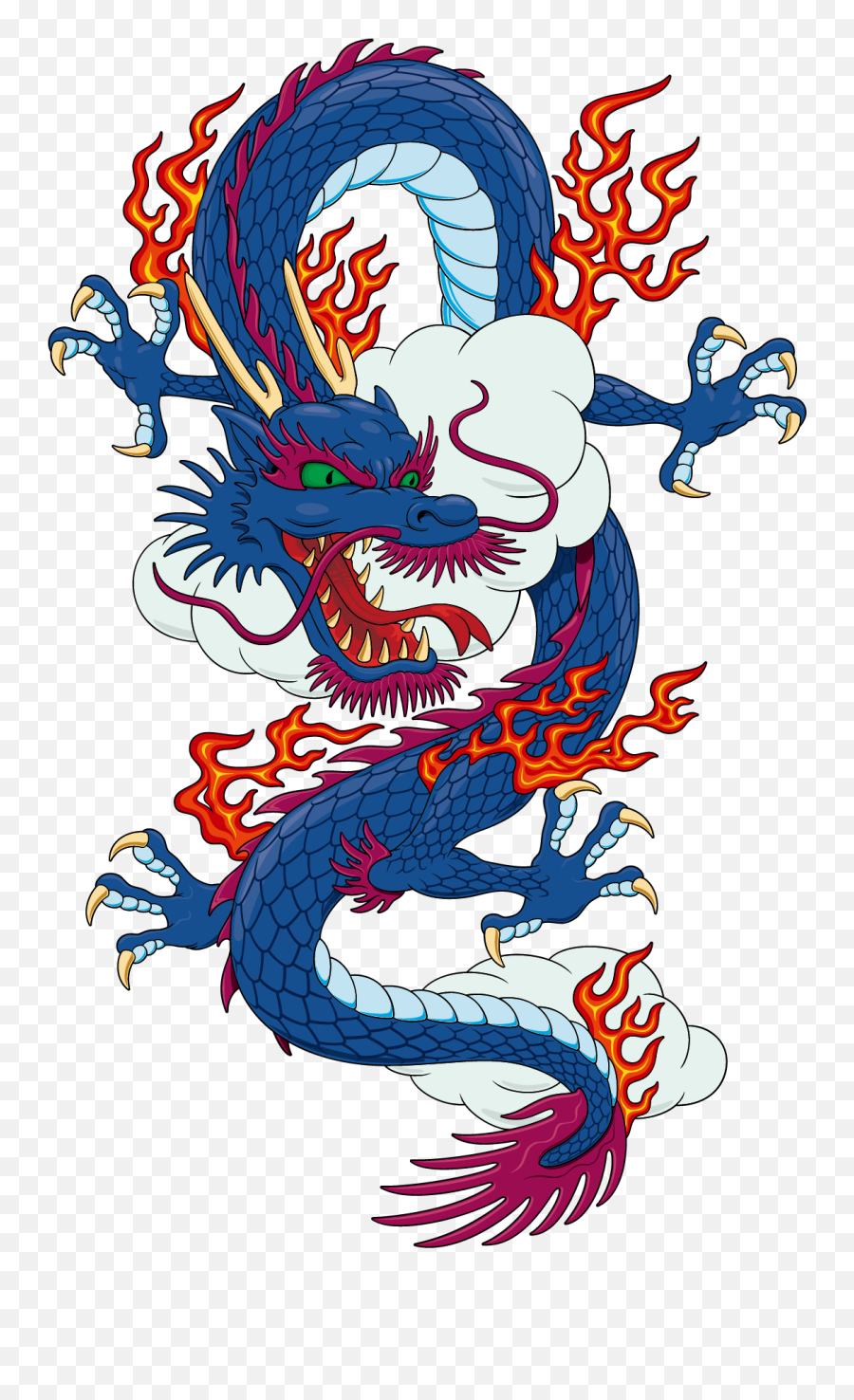 Download Blue Chinese Material Japanese Dragon T - Shirt Dragon Vector Png Hd Emoji,Dragon Emoticon