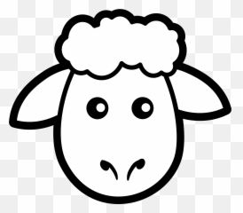 Sheep Clipart Black And White - Cartoon Sheep Face Clipart Emoji,Sheep Emoji