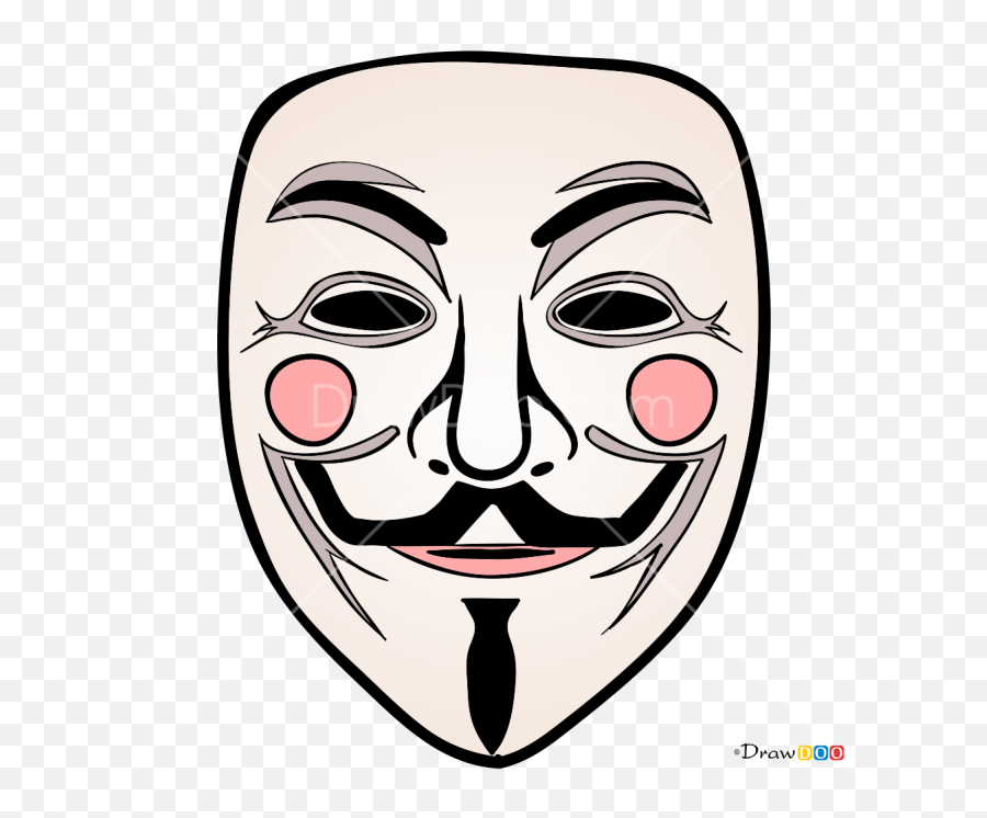 Anime Face Mask - Guy Fawkes Mask Drawing Emoji,Gas Mask Emoji