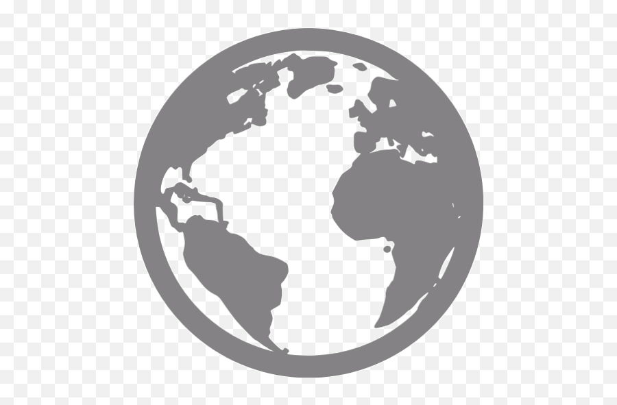 Gray Globe 2 Icon - Transparent World Icon Png Emoji,Globe Emoticon