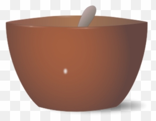 Bowl With Spoon Vector Drawing - Brown Clipart Emoji