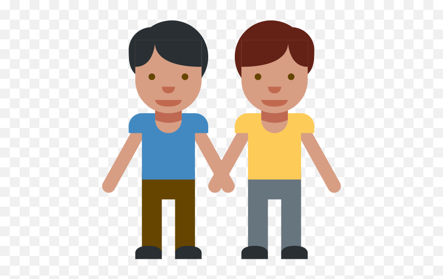 Twemoji 1f46c - Men Holding Hands Clipart,Male Emoji