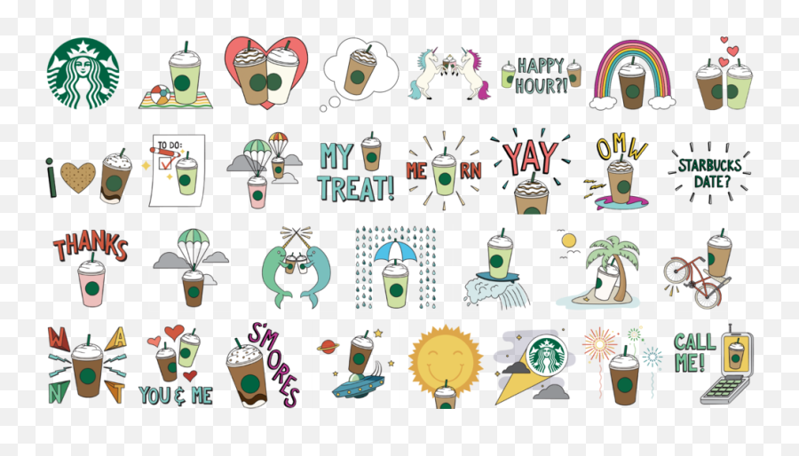 Frappuccino Sticker Pack Amy Untch Emoji,Starbucks Emoji Keyboard