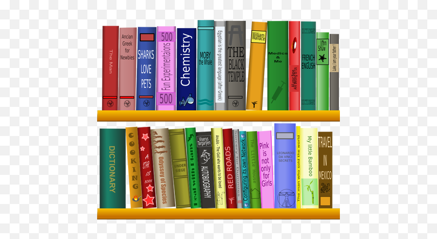 Filled Book Shelf - School Library Book Clipart Emoji,Stack Of Books Emoji
