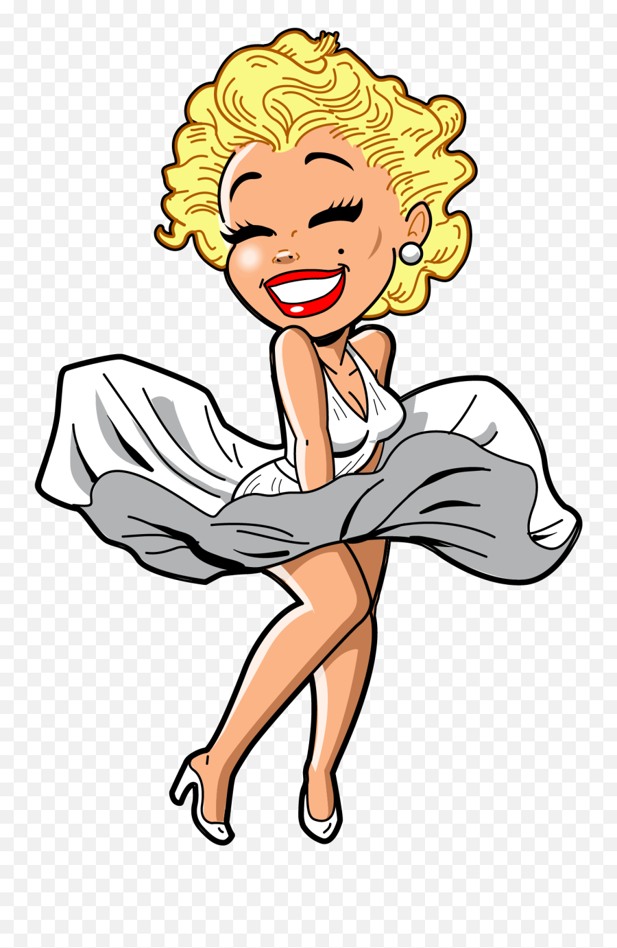 Clipart Woman Emotion Transparent - Cartoon Marilyn Monroe Drawing Easy Emoji,Naked Woman Emoji