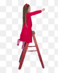 Christmas Child Girl Little - Person On Ladder Png Emoji,Walking Girl Emoji