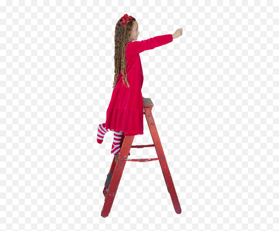 Christmas Child Girl Little - Person On Ladder Png Emoji,Walking Girl Emoji