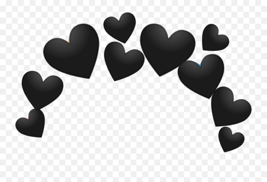 Freetoedit Hearts Heart Black Emoji Ftestickers Crown - Heart,Black Crown Emoji