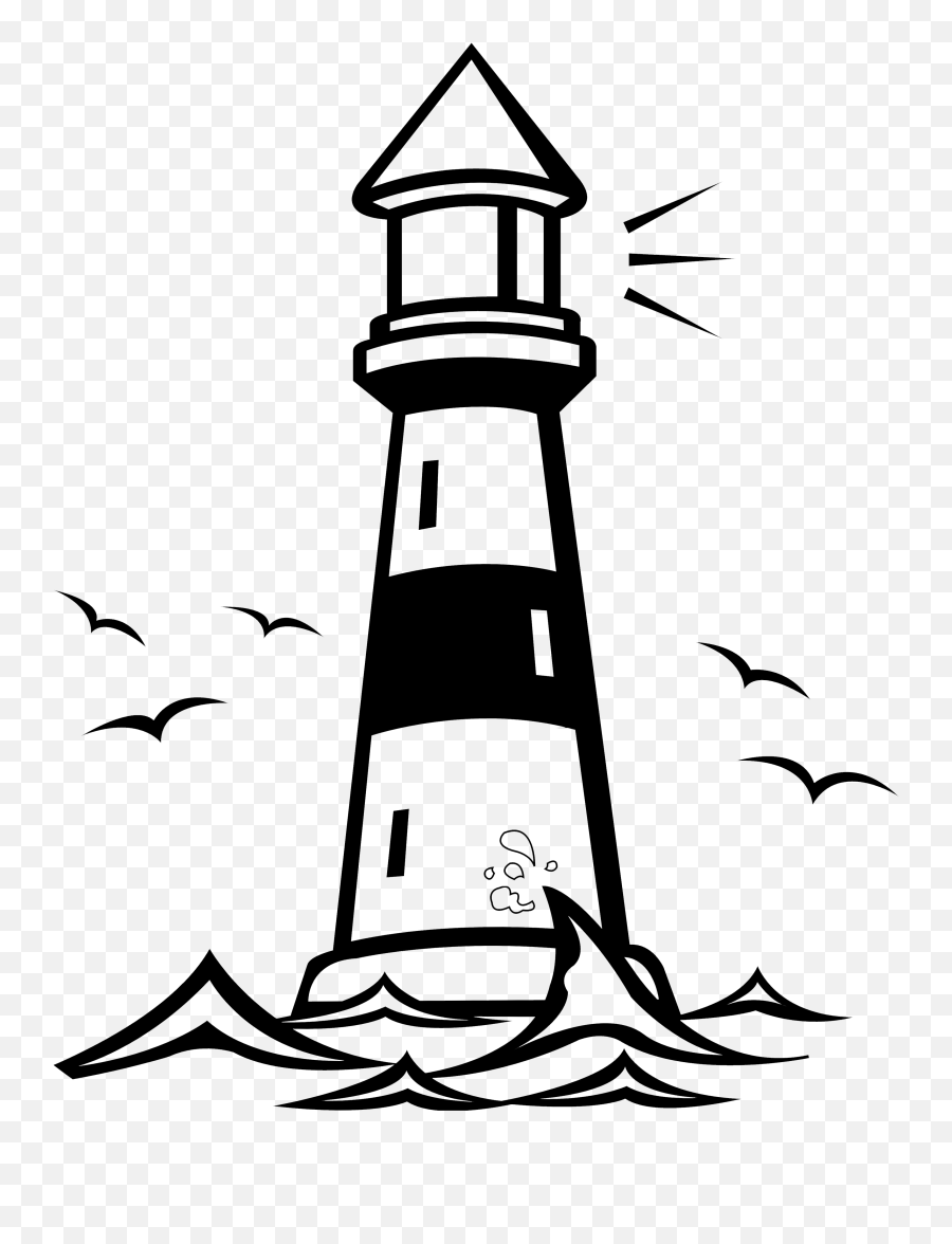 Royalty - Free Lighthouse Clip Art Illustration For Children Free Lighthouse Clipart Black And White Emoji,Lighthouse Emoji