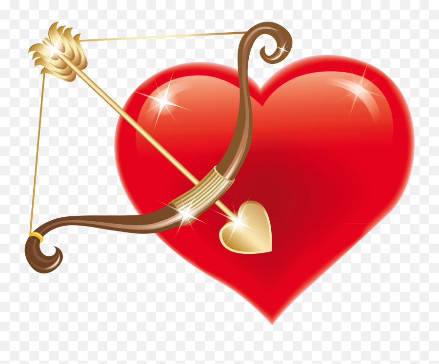 Red Heart - Bow And Arrow Hearts Emoji,Cupid Emoji