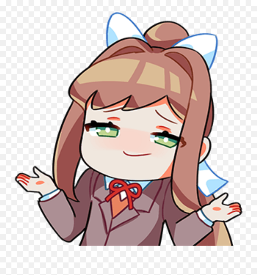 Monika Ddlc Sticker Line - Doki Doki Literature Club Line Stickers Emoji,Sailor Moon Emoji