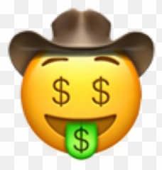 moneyemojicowboy Sticker by Bibi - Smiley Face With Dollar Sign Emoji