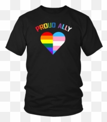 Proud Ally Lgbt Rainbow Heart Pride Month Shirt - Larry Bernandez T Shirt Emoji,Rainbow Hearts Emoji