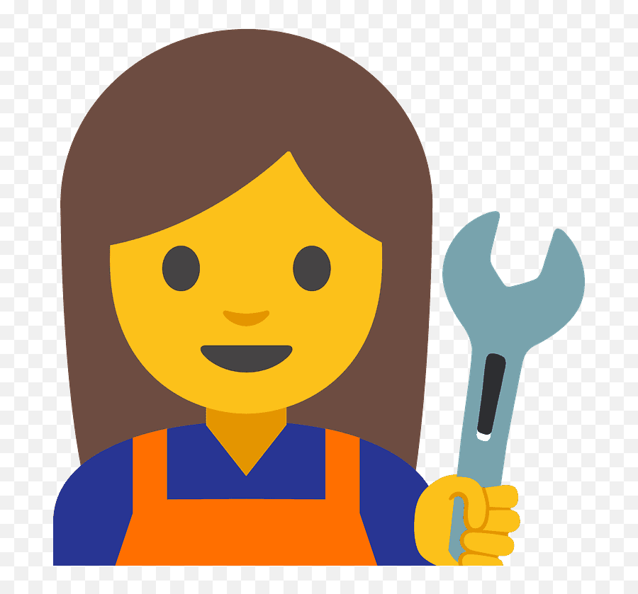 Woman Mechanic Emoji Clipart - Female Mechanic Girl Mechanic Clipart Transparent Background,Handyman Emoji