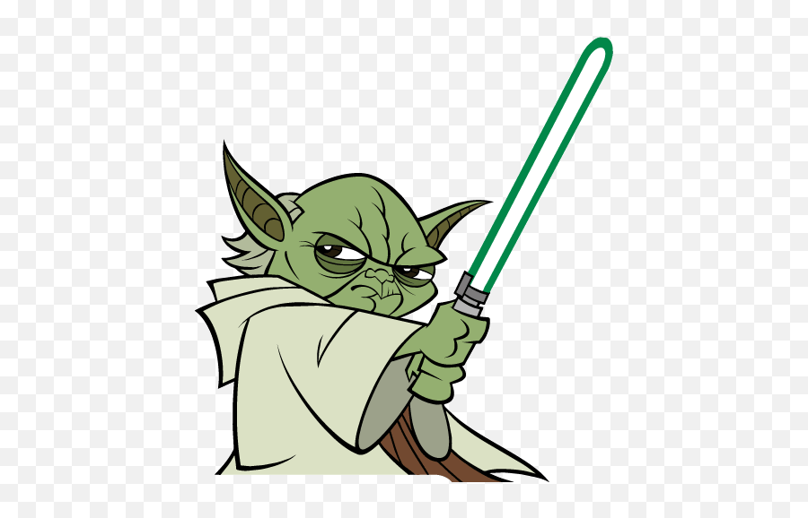 Lightsaber Clipart Jedi Master - Star Wars Yoda Vector Emoji,Jedi Emoji