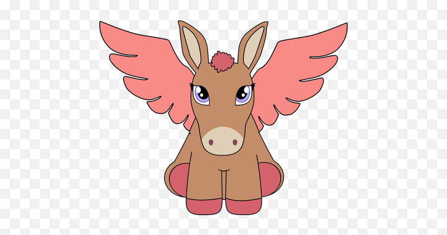Vektortegning Av Pegasus Esel Med - Donkey Ka Female Gender Emoji,Donkey Emoticon