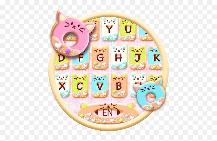 Colorful Donuts Button Keyboard Theme - Kartun Colorful Donut Button Emoji,Emoji Donuts
