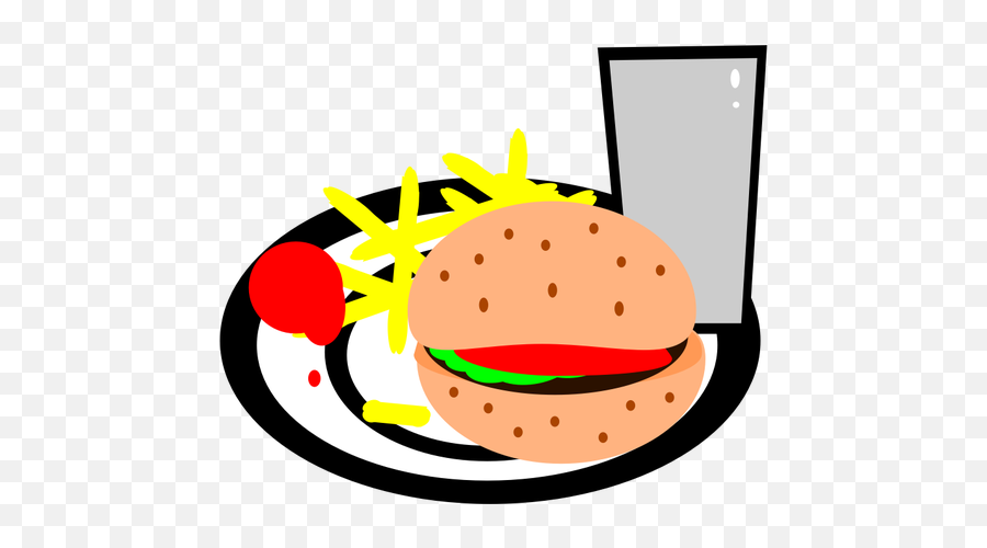 Burger And Chips Vector Clip Art - Gambar Kartun Makanan Png Emoji,Potato Chip Emoji