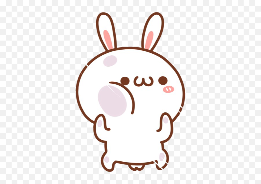 Kawaii Cute Bunny White Rabbit Cartoon - Cartoon Chibi Emoji,White Rabbit Emoji