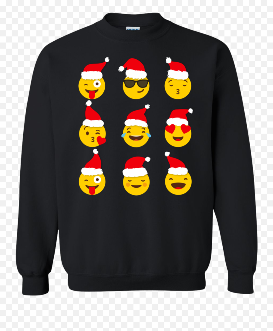 Christmas Santa Emojis Shirt Sweatshirt - Lesbian Couple Ugly Christmas Sweaters Clear Background Png,Christmas Emojis