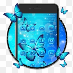 Download Indigo Neon Butterfly Theme for android Myket - Clip Art Emoji