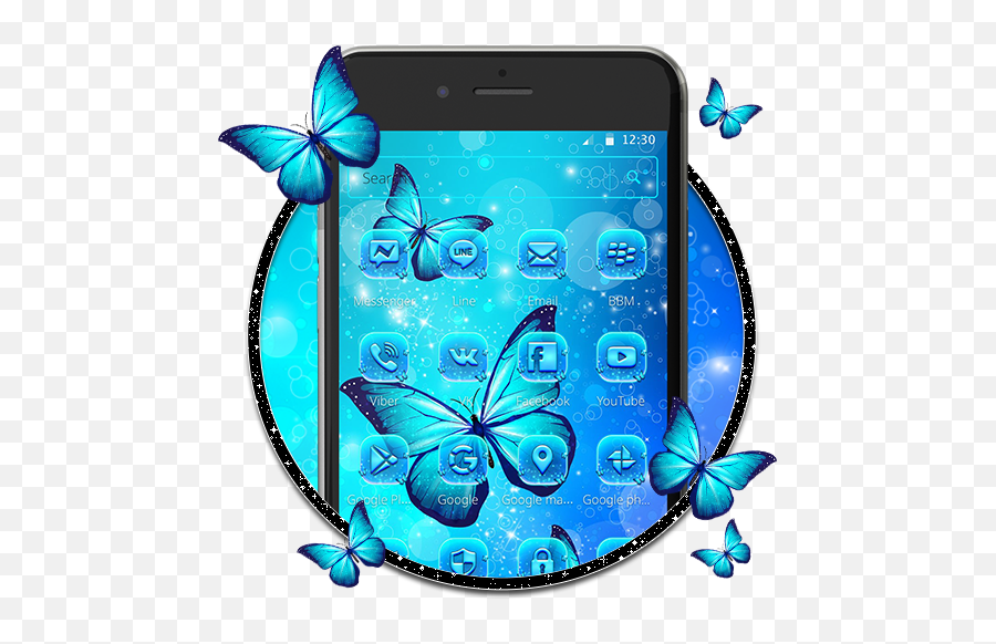 Download Indigo Neon Butterfly Theme For Android Myket - Clip Art Emoji,Android Bee Emoji