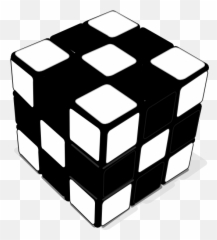Rubix Cube Clipart Black And White - Cube Clipart Black And White Emoji,Rubik's Cube Emoji