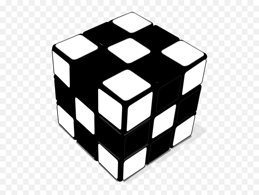 Rubix Cube Clipart Black And White - Cube Clipart Black And White Emoji,Rubik's Cube Emoji