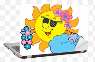 Hawaiian Sun Laptop Sticker U2022 Pixers - We Live To Change Hawaiian Clip Art Emoji,Hawaiian Emoticon
