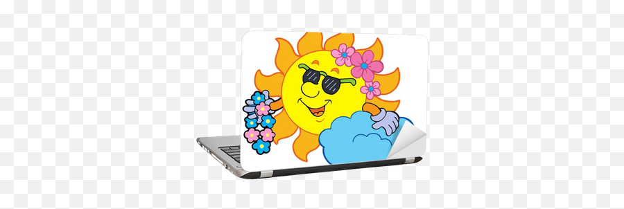 Hawaiian Sun Laptop Sticker U2022 Pixers - We Live To Change Hawaiian Clip Art Emoji,Hawaiian Emoticon