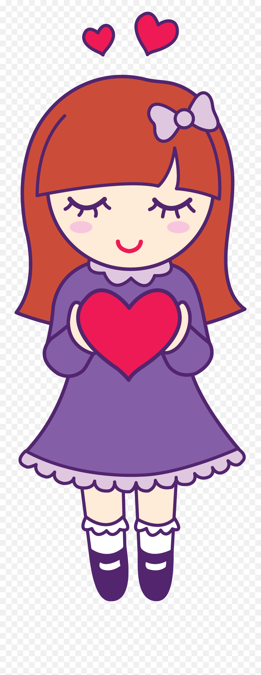 Free Pretty Girl Cliparts Download Free Clip Art Free Clip - Girl Holding Heart Clipart Emoji,Emoji Backgrounds For Girls