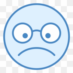 Nerd Icon - Smiley Emoji,Blue Sad Face Emoji
