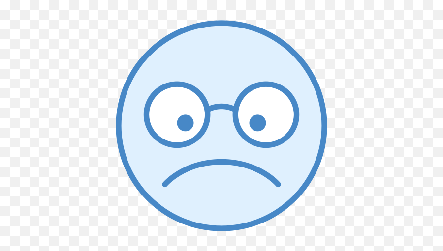 Nerd Icon - Smiley Emoji,Blue Sad Face Emoji